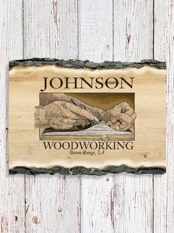 Woodworking : Faux Sliced Log Plaque