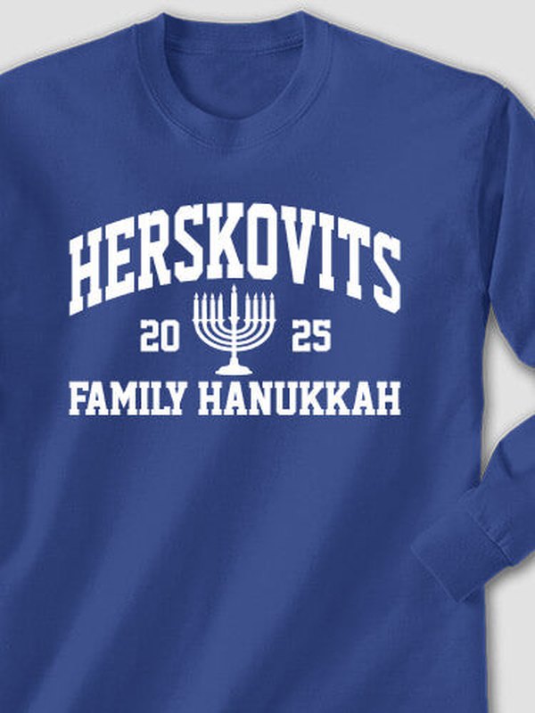 Hanukkah Varsity : Printed Long Sleeves