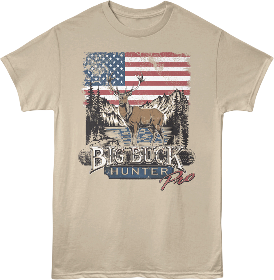 American Flag Big Buck Hunter T-Shirt product image 1