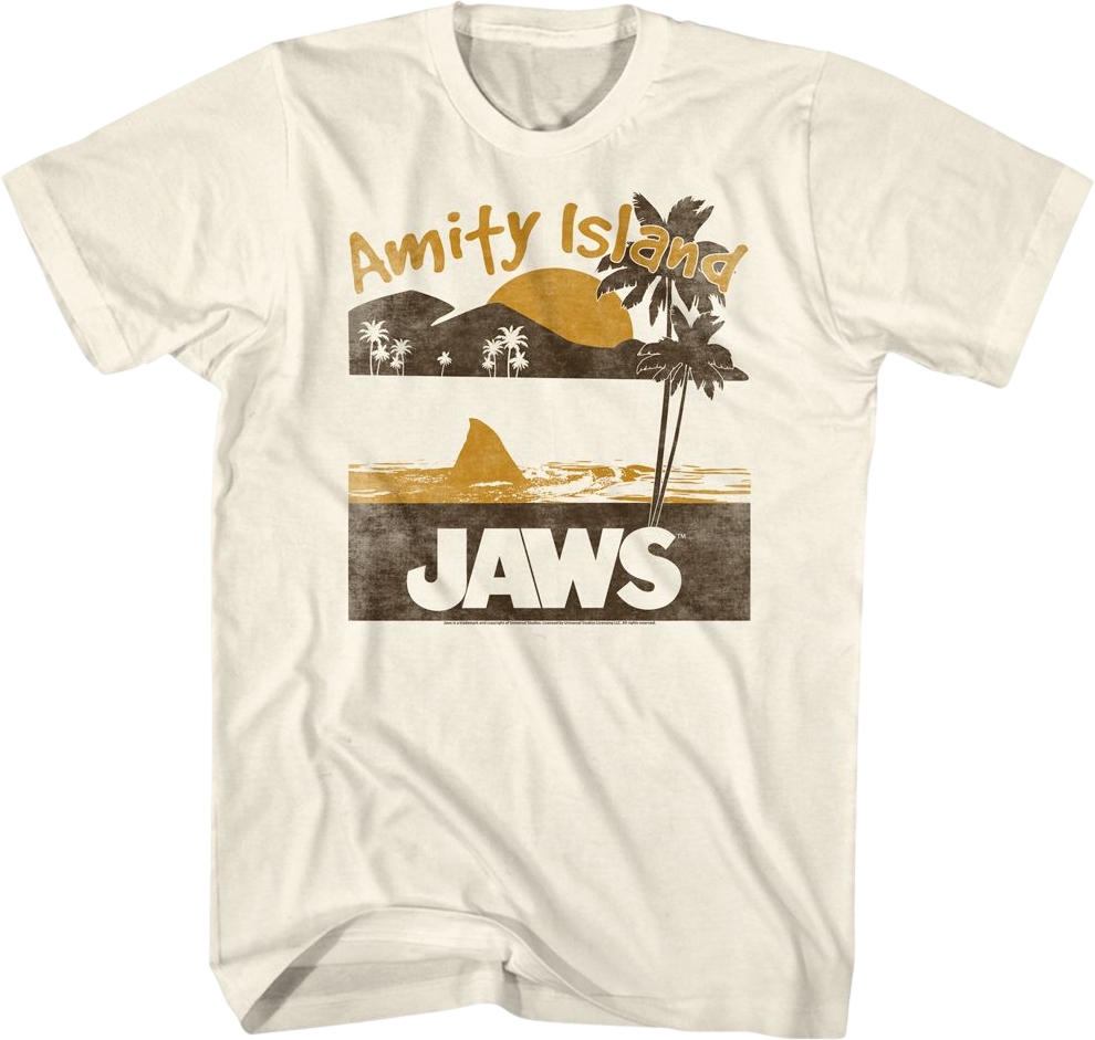 Amity Island Tropical Sunset Jaws T-Shirt product image 1