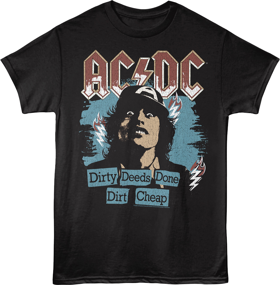 Angus Young Dirty Deeds Done Dirt Cheap ACDC T-Shirt product image 1