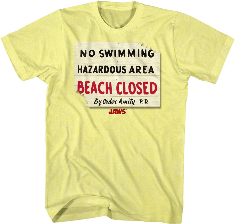 Beach Closed Sign Jaws T-Shirt product image 1
