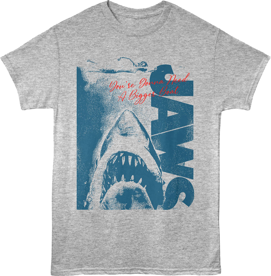 Bigger Boat Shark Attack Illustration Jaws T-Shirt product image 1