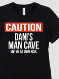 Caution Man Cave : Premium Printed T-Shirts