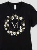 Cotton Wreath Monogram : Premium Printed T-Shirts