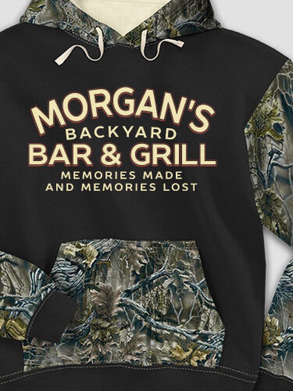 Backyard Bar and Grill : Printed 2-Tone Camo Hoodies product image 1