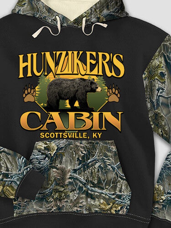 Bear Cabin : Printed 2-Tone Camo Hoodies product image 1