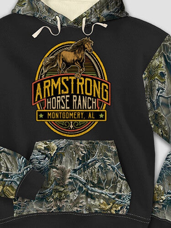 Classic Horse Ranch : Printed 2-Tone Camo Hoodies product image 1