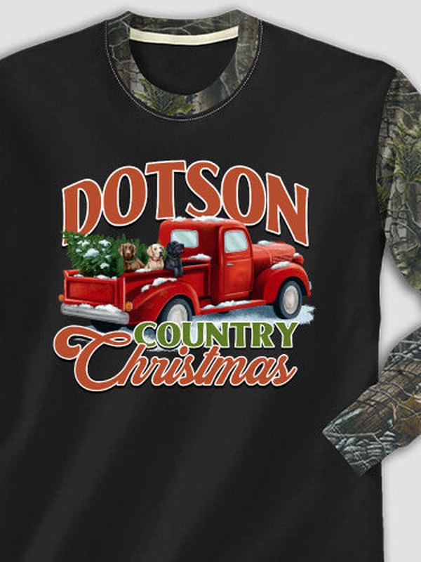 Country Christmas : Printed 2-Tone Camo Long Sleeves