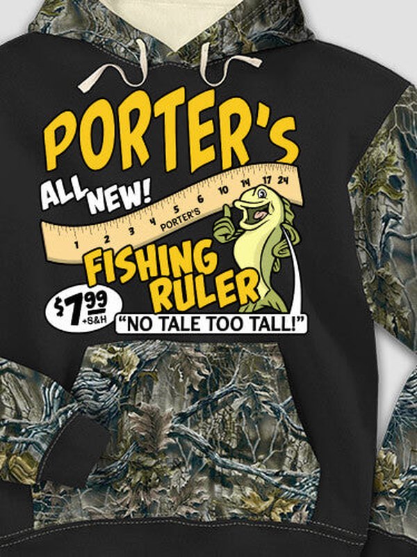 Fishing Ruler : Printed 2-Tone Camo Hoodies product image 1