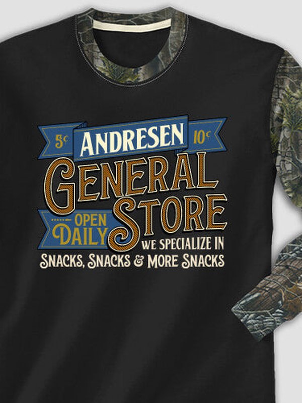 General Store : Printed 2-Tone Camo Long Sleeves