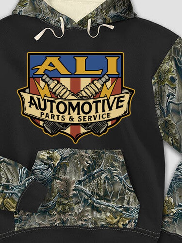 Vintage Automotive : Printed 2-Tone Camo Hoodies product image 1