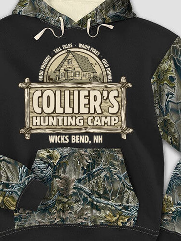 Vintage Hunting Camp : Printed 2-Tone Camo Hoodies product image 1