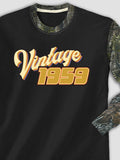 Vintage : Printed 2-Tone Camo Long Sleeves