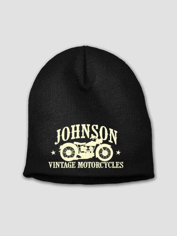 Vintage Motorcycles : Embroidered Beanies