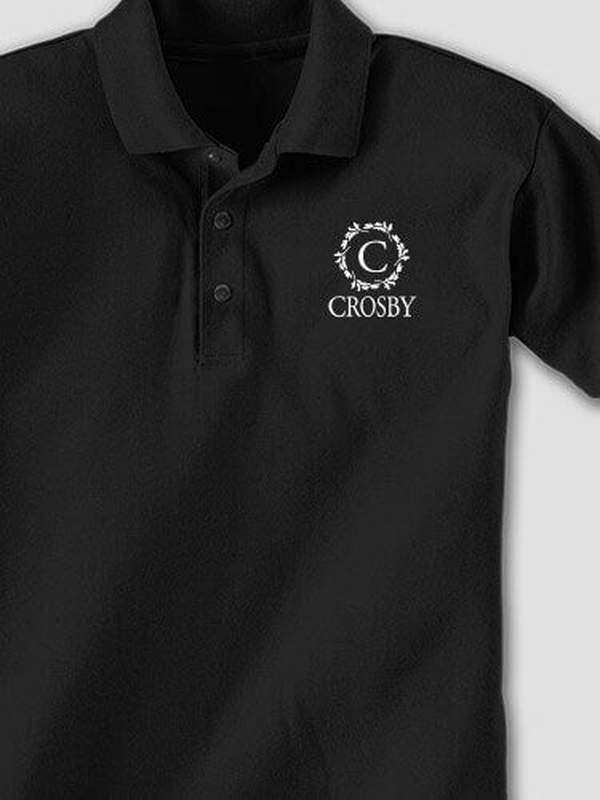 Wreath Monogram : Embroidered Polo Shirts product image 1