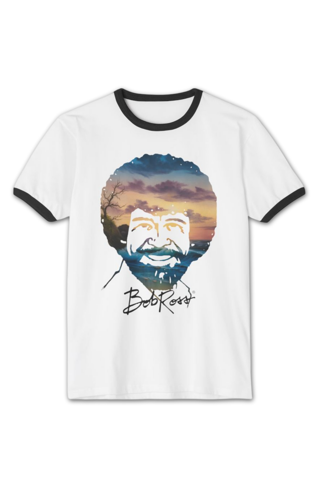 Printify Bob Ross Sunset Ringer Shirt product image 2