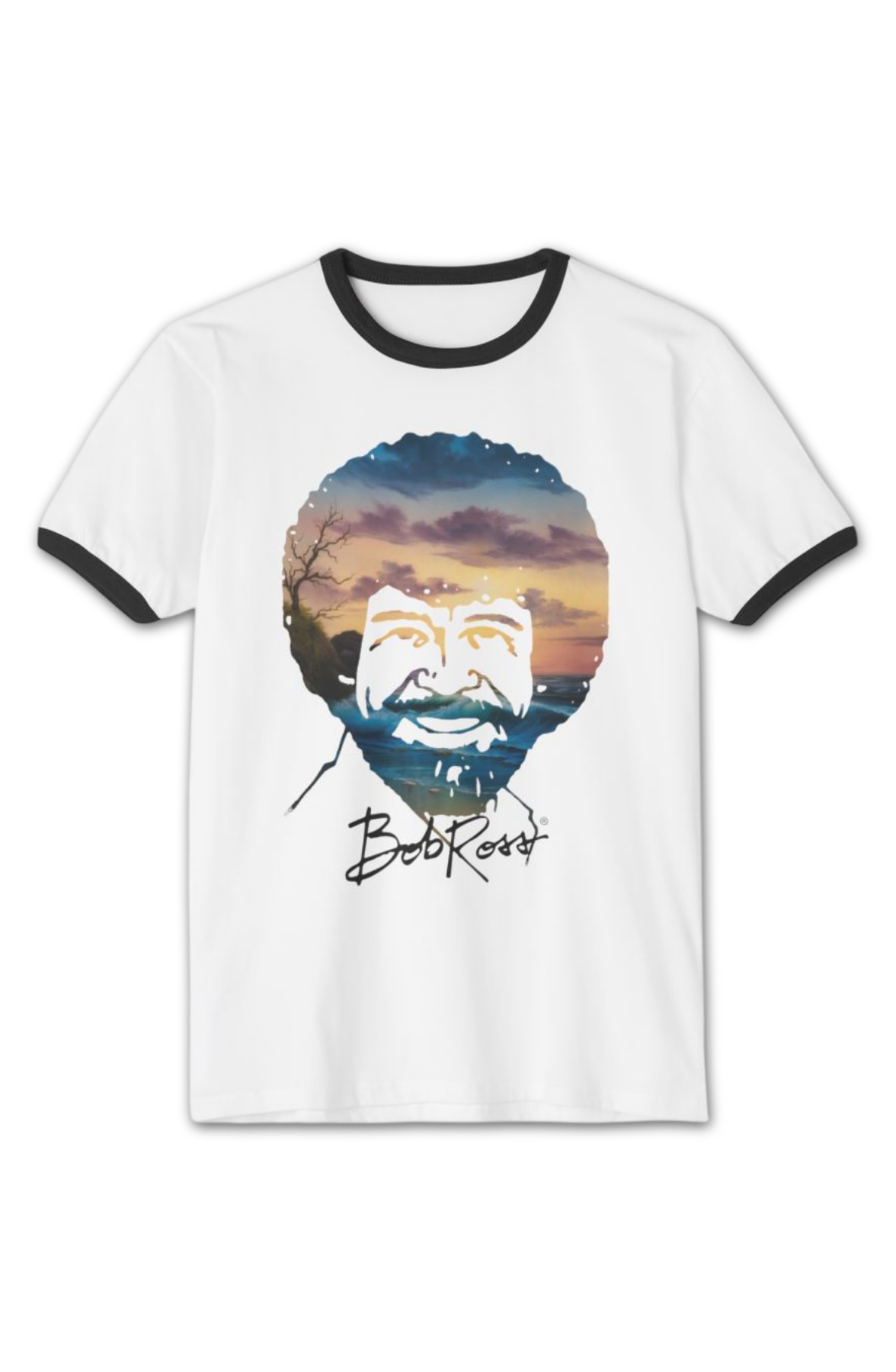 Printify Bob Ross Sunset Ringer Shirt product image 2