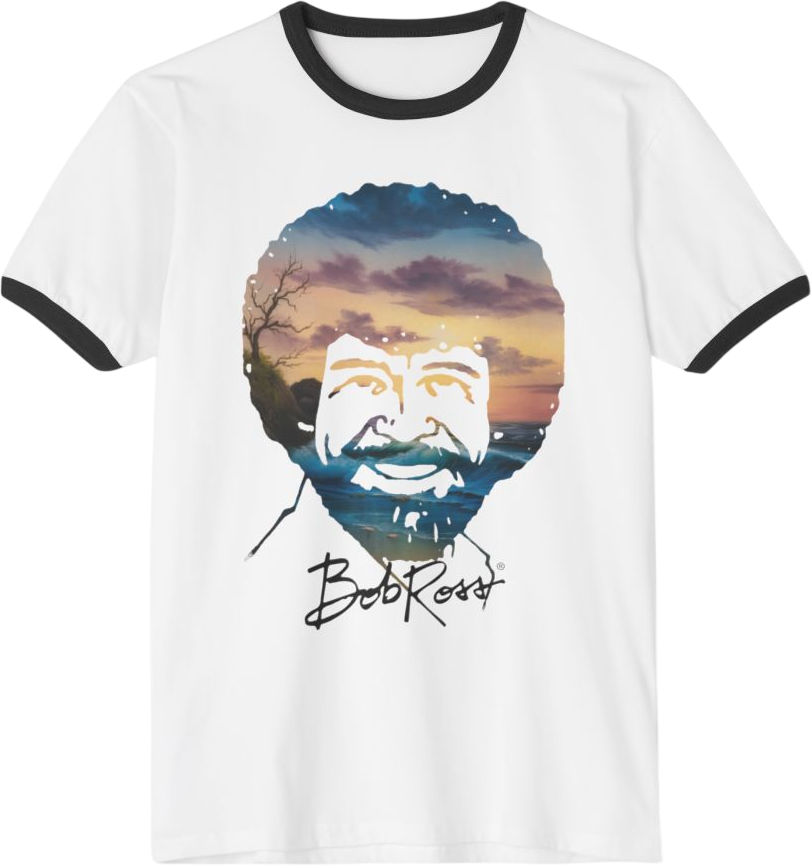 Printify Bob Ross Sunset Ringer Shirt product image 1