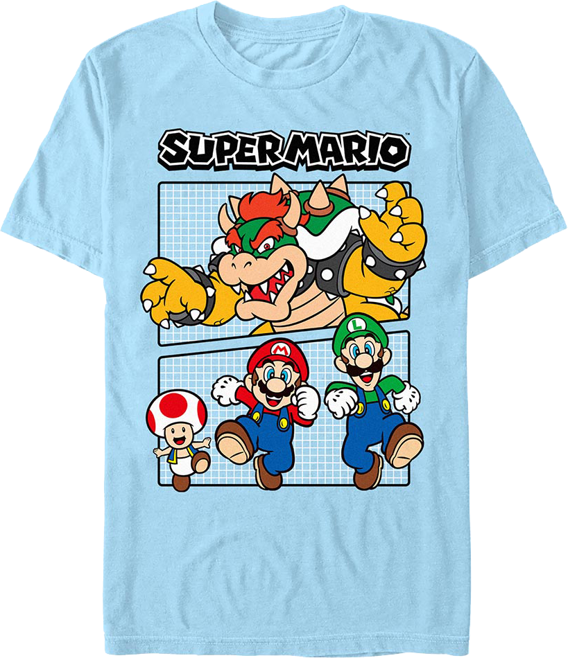 Bowser Chase Super Mario Bros. Nintendo T-Shirt product image 1