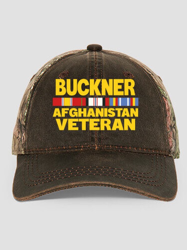 Afghanistan Veteran : Embroidered 2-Tone Camo Hats