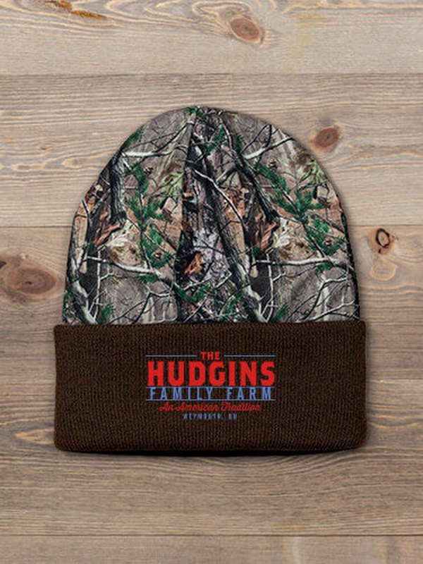 American Farm : Embroidered 2-Tone Camo Cuffed Beanie
