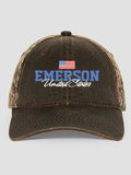 American Flag : Embroidered 2-Tone Camo Hats
