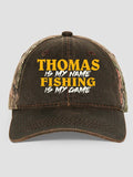Fishing is my Game : Embroidered 2-Tone Camo Hats