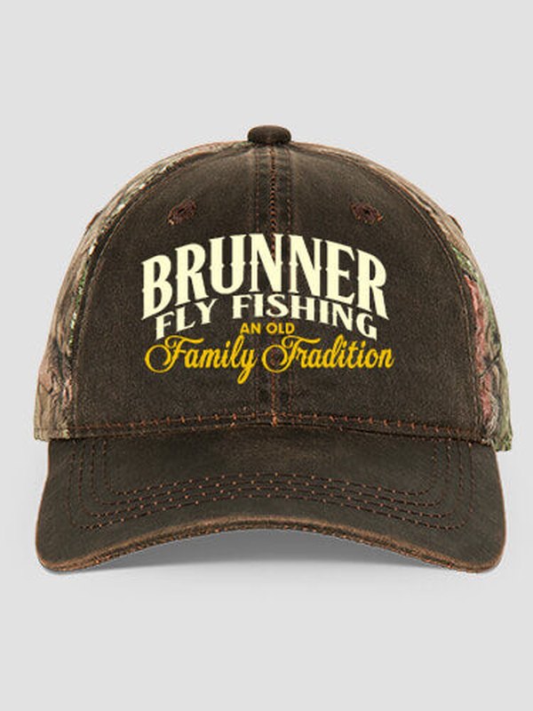 Fly Fishing Family Tradition : Embroidered 2-Tone Camo Hats