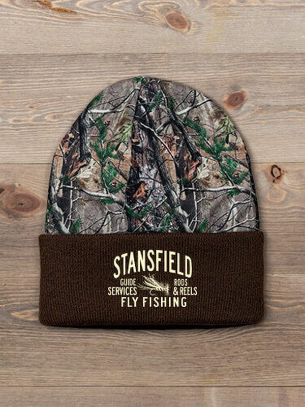 Fly Fishing Guide : Embroidered 2-Tone Camo Cuffed Beanie