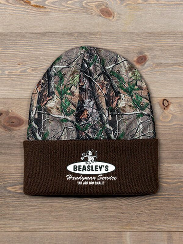 Handyman Service : Embroidered 2-Tone Camo Cuffed Beanie