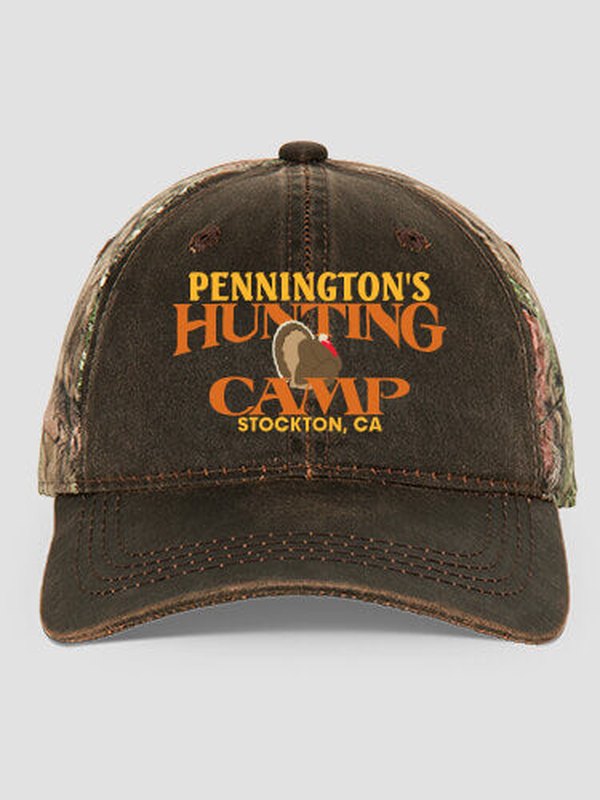Turkey Hunting Camp : Embroidered 2-Tone Camo Hats