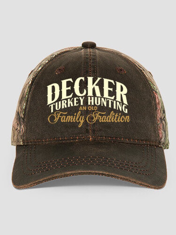 Turkey Hunting Family Tradition : Embroidered 2-Tone Camo Hats
