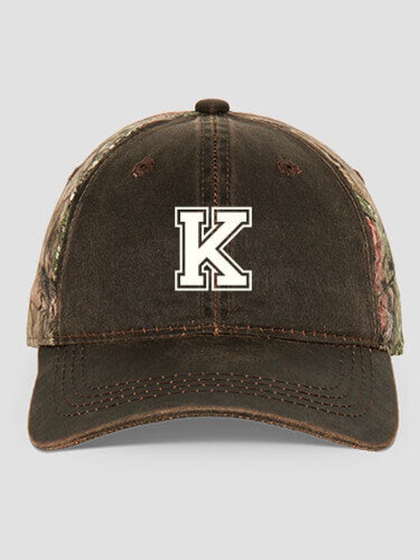 Varsity Letter : Embroidered 2-Tone Camo Hats