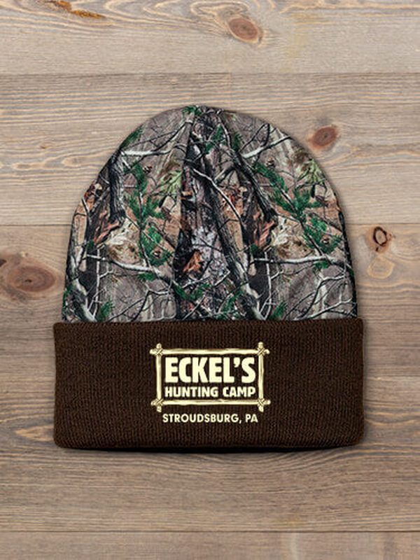 Vintage Hunting Camp : Embroidered 2-Tone Camo Cuffed Beanie