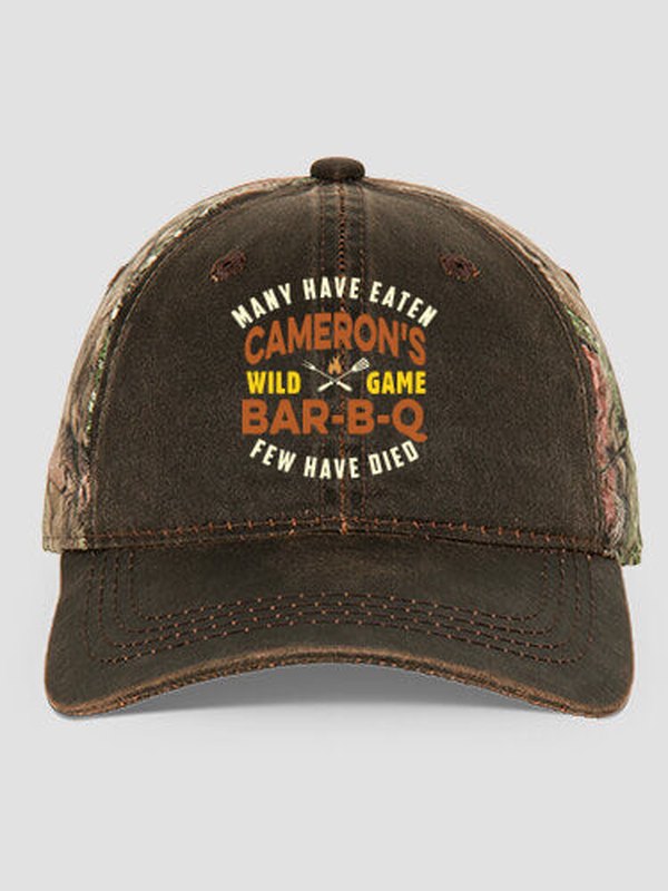 Wild Game Few Have Died BBQ : Embroidered 2-Tone Camo Hats