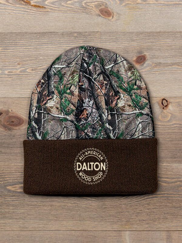 Wood Shop : Embroidered 2-Tone Camo Cuffed Beanie