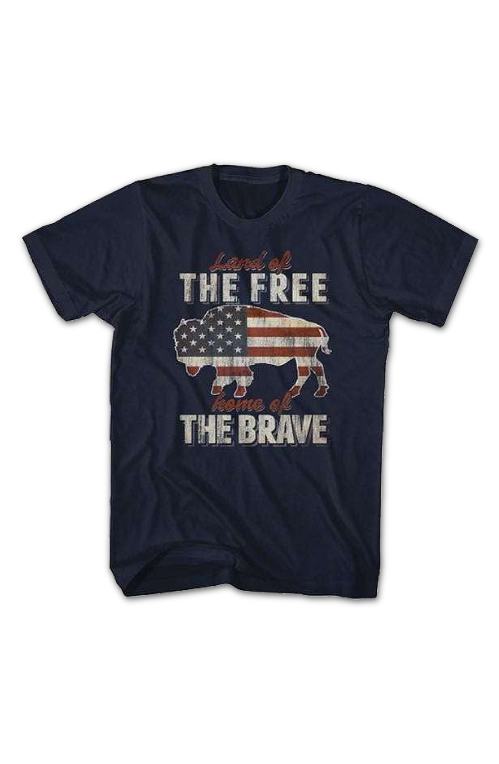 Buffalo Land Of The Free Home Of Brave T-Shirt product image 2