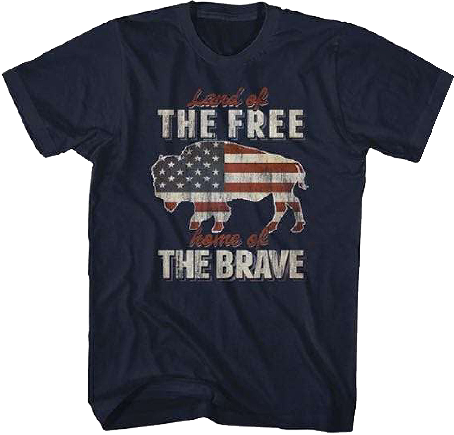 Buffalo Land Of The Free Home Of Brave T-Shirt product image 1