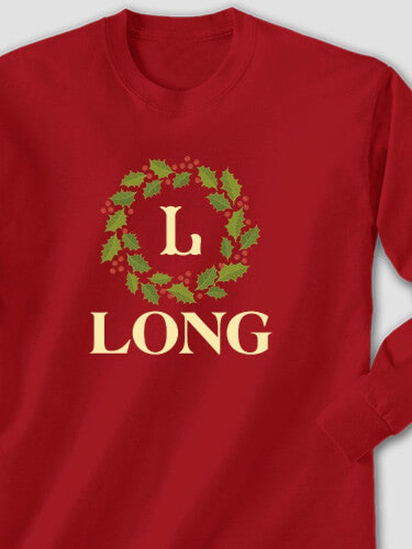 Christmas Monogram : Printed Long Sleeves