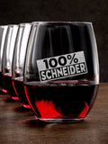 100 Percent : Stemless Wine Glasses - Engraved