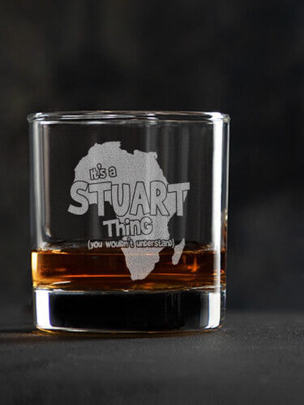 African American Thing : Rocks Glasses - Engraved