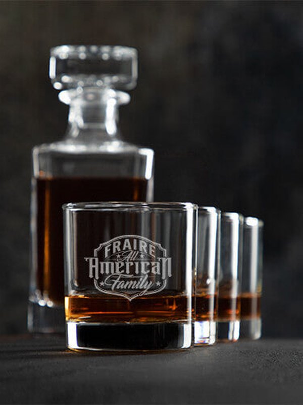 All-American Family : Decanter Rocks Glass Gift Sets - Engraved