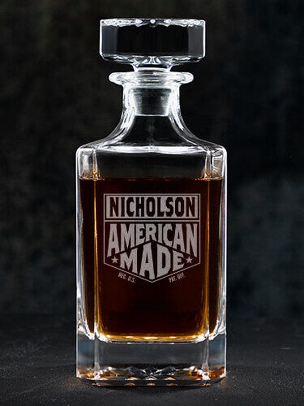American Made : Whiskey Decanter - Engraved