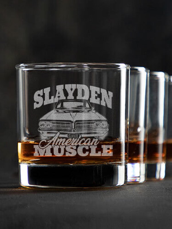 American Muscle Car : Rocks Glasses - Engraved