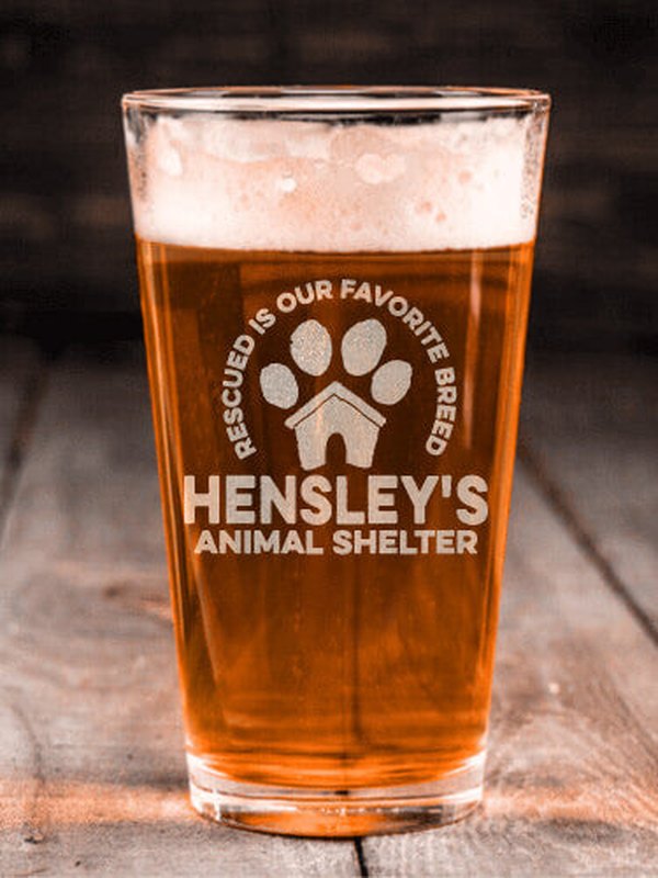 Animal Shelter : Pint Glasses - Engraved