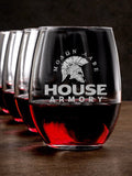 Armory : Stemless Wine Glasses - Engraved