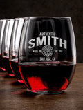 Authentic Brand : Stemless Wine Glasses - Engraved