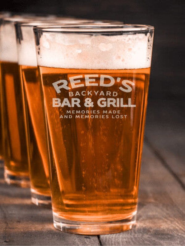 Backyard Bar and Grill : Pint Glasses - Engraved
