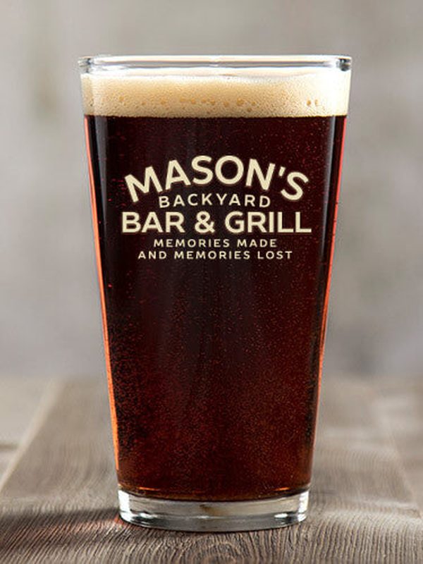 Backyard Bar and Grill : Pint Glasses - Color Printed